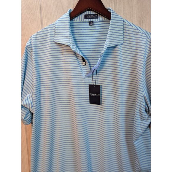Peter Millar Crown Crafted Men's Size XL Striped Performance Golf Polo NEW $125 - Picture 2 of 7